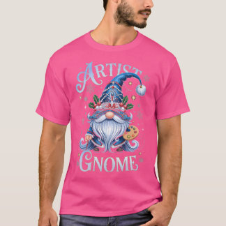 アーティストグノーム クリスマス フェスティブ クリエイティブ マジック Tシャツ