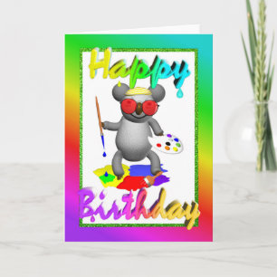 アーティストコアラ誕生日カード カード