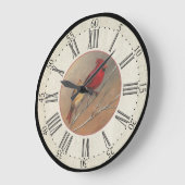 アーティストシリーズ時計 – （鳥）ショウジョウコウカンチョウ鳥時計 ラージ壁時計 (傾斜)