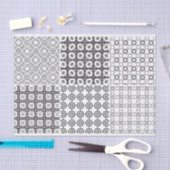 アーティストジオメトリック円グリッド白黒テクスチャ 薄葉紙 (クラフト)