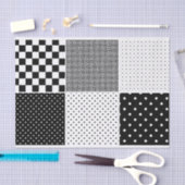 アーティストジオメトリドット正方形白黒テクスチャ 薄葉紙 (クラフト)