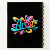 アーティストスクリプトカラフルタイポグラフィスタイリッシュ, モダン ノートブック (裏面)