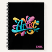 アーティストスクリプトカラフルタイポグラフィスタイリッシュ, モダン ノートブック (正面)