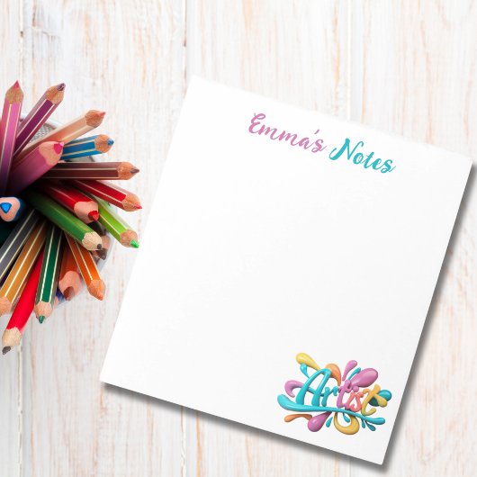 アーティストスクリプトカラフルタイポグラフィモダン,, スタイリッシュ, ノートパッド