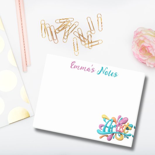 アーティストスクリプトカラフルタイポグラフィモダン,, スタイリッシュ, ポストイット