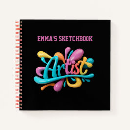 アーティストスクリプトタイポグラフィカラフル、スケスタイリッシュッチ ノートブック