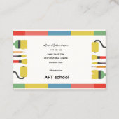 アーティストスタジオアートドロー学校先生パレットカード 名刺 (裏面)