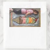 アーティストステッカー付き巨大アイスクリームコーン 長方形シール (バッグ)