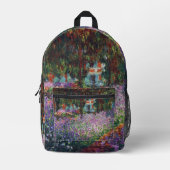 アーティストズガーデンアットジヴェルニーbyクロード・モネ プリントバックパック (正面)