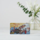 アーティストデザインをレトロで美容師をバッグにする 名刺 (スタンド正面)