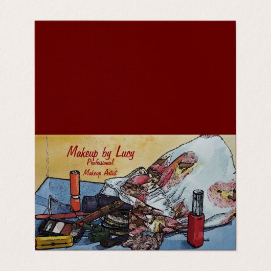 アーティストデザインをレトロで美容師をバッグにする 名刺 (外部フラット)