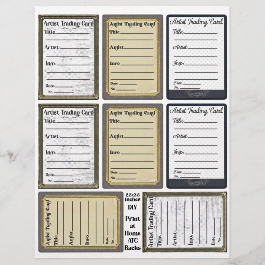 アーティストトレーディングカードバックシート (正面)