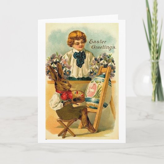 アーティストバニー復活祭グリーティングカード シーズンカード (正面)