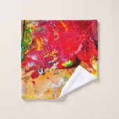 アーティストパレットの抽象芸術 バスタオルセット (ウォッシュタオル)