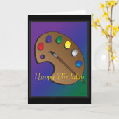 アーティストパレットテーマの誕生日カード カード (黄色い花)