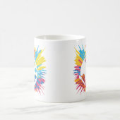 アーティストパレットペイントブラシとカラー爆発 コーヒーマグカップ (中央)