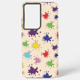 アーティストパレットペンキ飛沫インクシミスマホケース SAMSUNG GALAXY S21 ULTRAケース