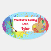 アーティストパーティーありがとうステッカー 楕円形シール (正面)