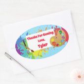 アーティストパーティーありがとうステッカー 楕円形シール (封筒)