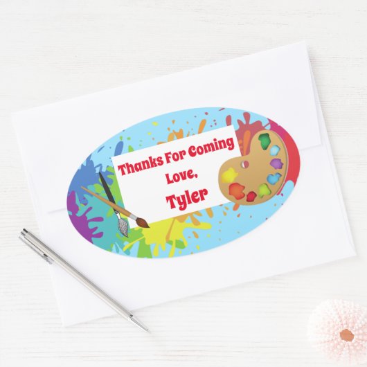 アーティストパーティーありがとうステッカー 楕円形シール (封筒)