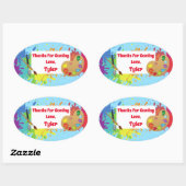 アーティストパーティーありがとうステッカー 楕円形シール (シート)