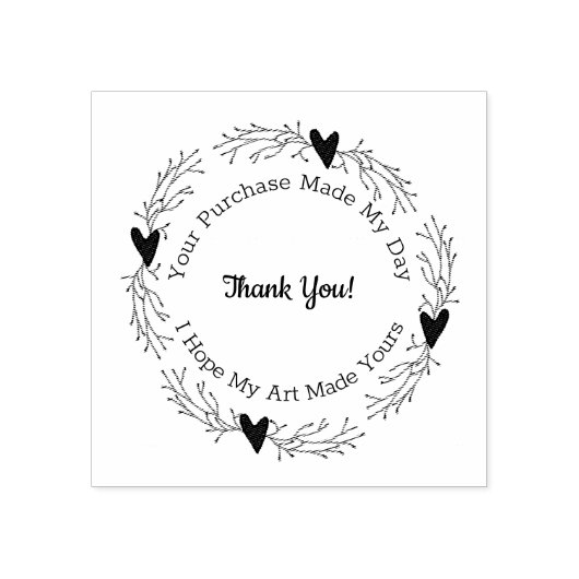 アーティストピップバリーハートサンキューウッドアートスタンプ ラバースタンプ (インプリント)