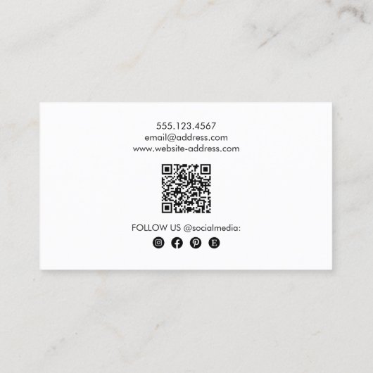 アーティストフォトブラック – カスタマイズ可能なウィンドウサイズ 名刺 (裏面)