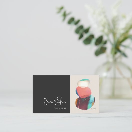 アーティストフォトブラック – カスタマイズ可能なウィンドウサイズ 名刺 (スタンド正面)