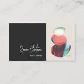 アーティストフォトブラック – カスタマイズ可能なウィンドウサイズ 名刺 (正面)