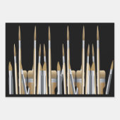 アーティストブラシとパレット ラッピングペーパーシート (正面)