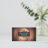 アーティストブラシストローク素朴ウッド 名刺 (スタンド正面)