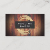 アーティストブラシストローク素朴ウッド 名刺 (正面)