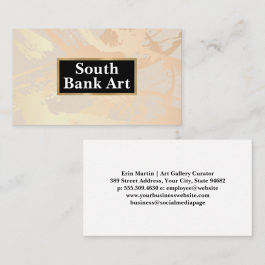 アーティストブラシストローク | 抽象芸術層 名刺 (正面/裏面)