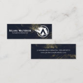 アーティストブラシ付きロゴ | ハーフトーン抽象芸術の背景 スキニー名刺 (正面/裏面)