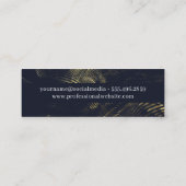 アーティストブラシ付きロゴ | ハーフトーン抽象芸術の背景 スキニー名刺 (裏面)