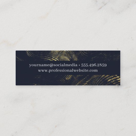 アーティストブラシ付きロゴ | ハーフトーン抽象芸術の背景 スキニー名刺 (裏面)