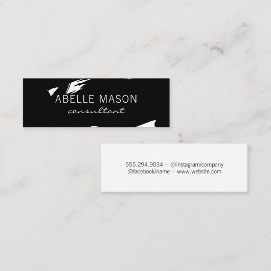 アーティストブラシ(黒) スキニー名刺 (正面/裏面)