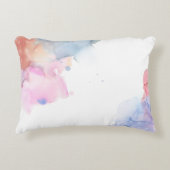 アーティストブルーとピンクの水色 アクセントクッション (正面)