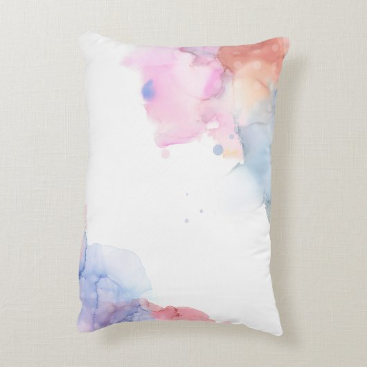 アーティストブルーとピンクの水色 アクセントクッション (裏面(縦))