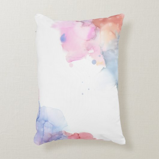 アーティストブルーとピンクの水色 アクセントクッション (正面(垂直))