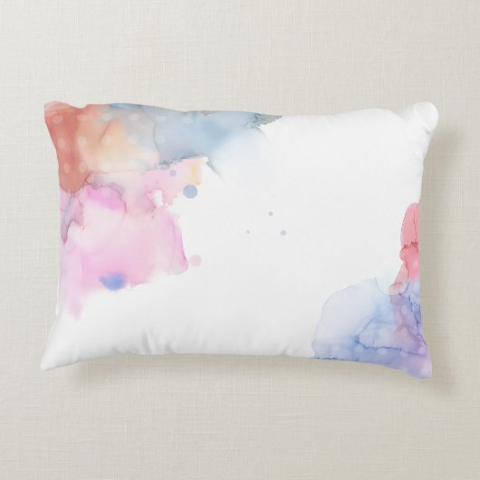 アーティストブルーとピンクの水色 アクセントクッション (裏面)