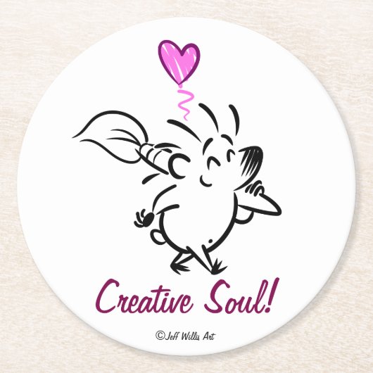 アーティストヘッジホッグを打ち砕く ラウンドペーパーコースター (正面)