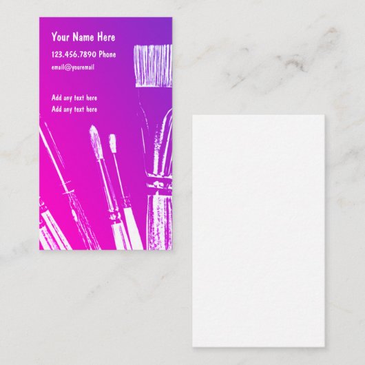 アーティストペインタビジネスカードデザインテンプレート 名刺 (正面/裏面)