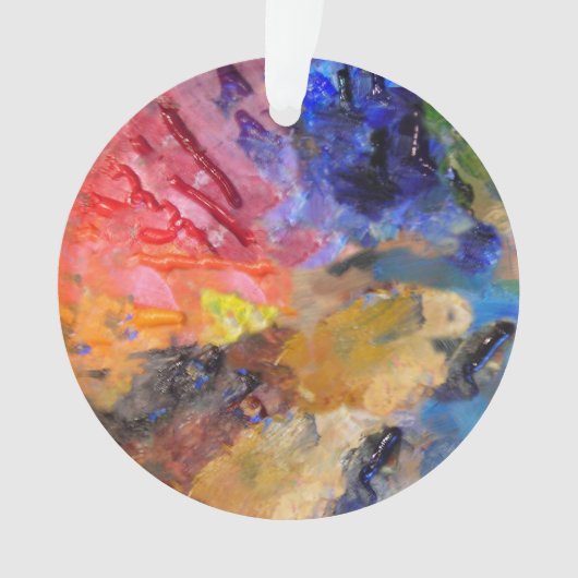 アーティストペインターのパレカラフルッ絵を描ト オーナメント (正面)