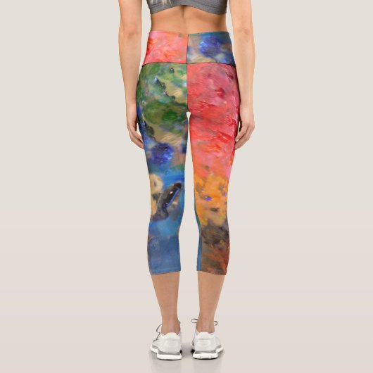 アーティストペインターのパレカラフルッ絵を描ト カプリレギンス (裏面)