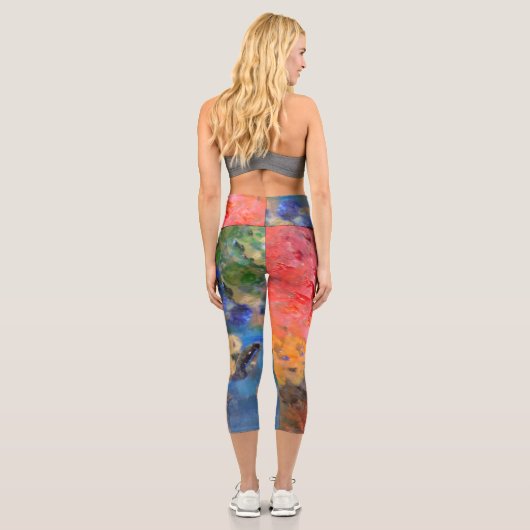 アーティストペインターのパレカラフルッ絵を描ト カプリレギンス (裏面)