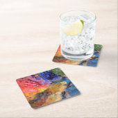 アーティストペインターのパレカラフルッ絵を描ト スクエアペーパーコースター (インサイチュ)