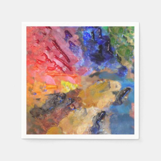 アーティストペインターのパレカラフルッ絵を描ト スタンダードカクテルナプキン (正面)
