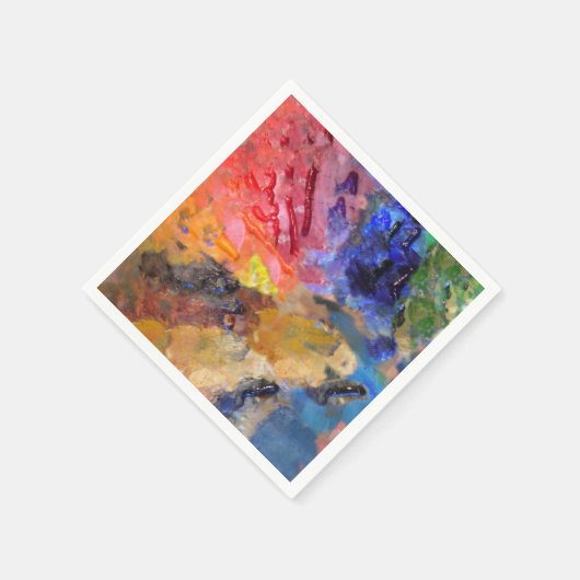 アーティストペインターのパレカラフルッ絵を描ト スタンダードカクテルナプキン (角)