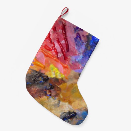 アーティストペインターのパレカラフルッ絵を描ト スモールクリスマスストッキング (正面 (吊り時))